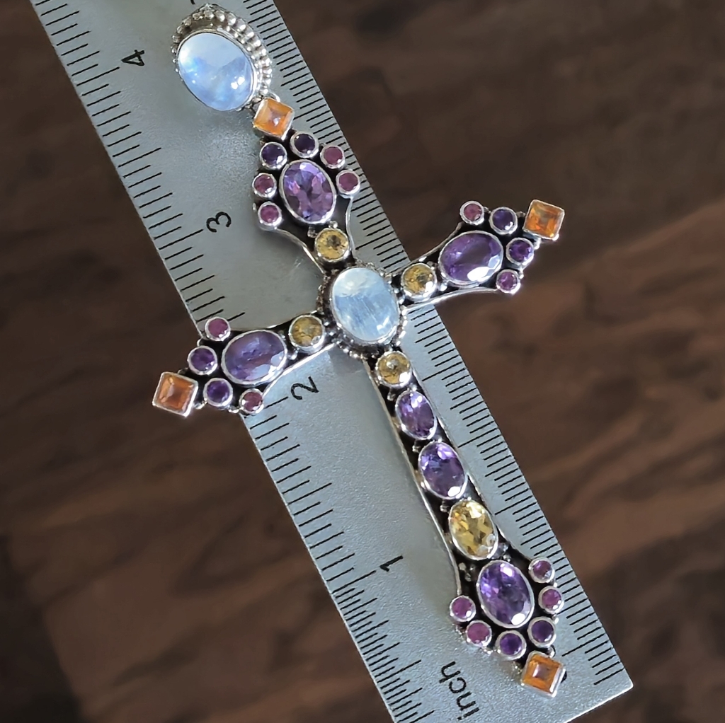 Nicky Butler 925 Sterling Silver Designer Cross Pendant Enhancer Moonstone 4 Nb 199$